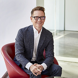 A person sitting in a chair.